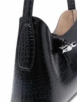 Longchamp sac porté épaule Roseau à effet peau de crocodile