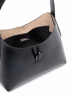 Longchamp sac porté épaule Roseau à effet peau de crocodile