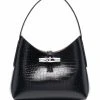 Longchamp sac porté épaule Roseau à effet peau de crocodile