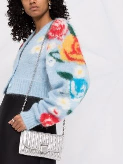 Longchamp portefeuille en cuir Brioche à bride en chaîne