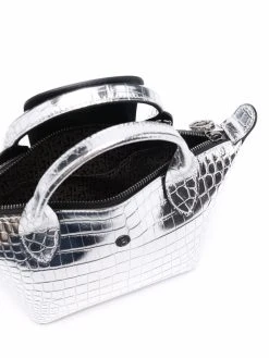 Longchamp mini sac à main Le Pliage à effet peau de crocodile