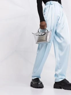 Longchamp mini sac à main Le Pliage à effet peau de crocodile