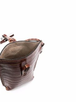 Longchamp sac à bandoulière à effet peau de crocodile