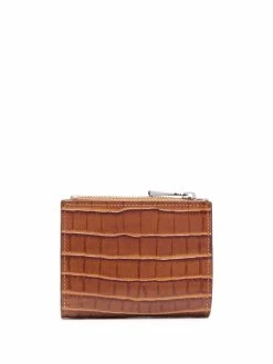 Longchamp petit portefeuille Roseau en cuir