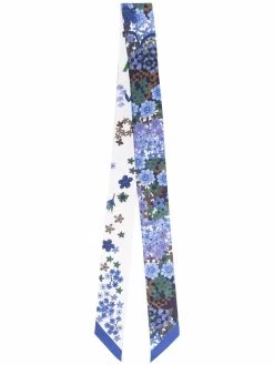 Longchamp écharpe en soie à fleurs brodées