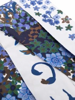 Longchamp écharpe en soie à fleurs brodées