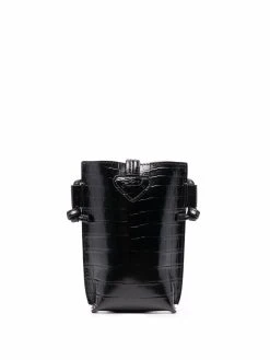 Longchamp étui pour smartphone Roseau Croco en cuir